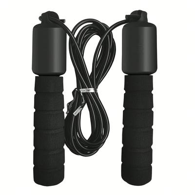 1Pc Black Fitness Jump Rope, Suitable For Indoor And Outdoor Exercise, Enhances Cardiovascular Health And Burns Calories, Ideal For Home, Gym