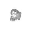 European and American New Hip-hop Retro Portrait Ring with Copper Inlaid Zircon, Niche Design, Exaggerated and Trendy Men's Ring