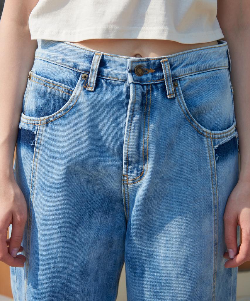 UNKNOWN PLANET Up-233 Water Wash Boyfit Pants
