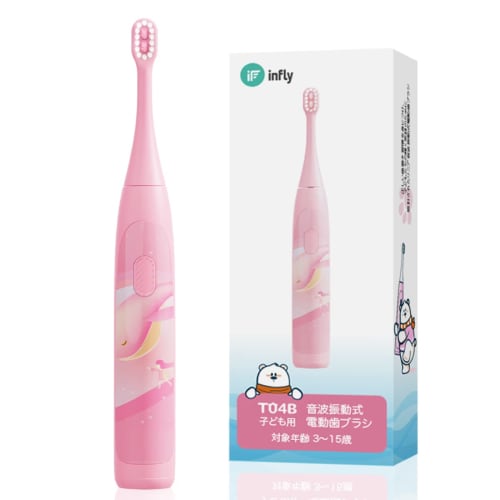 

infly T04B Electric Toothbrush for Kids, Sonic Vibrating Toothbrush, IPX7 Waterproof, Anti-Pressure Function, Professionally Designed for Kids, 35,000
