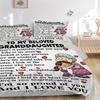 3pcs Grandma Granddaughter Quotes Duvet Cover Set, Cover For Bedroom Guest Room (1 Duvet Cover + 2 Pillowcase, Without Quilt),  Yy250922170