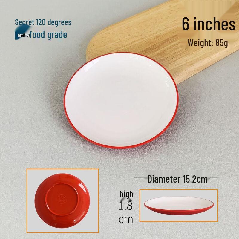 777 Two-Tone Melamine Shallow Serving Plates 6 inch