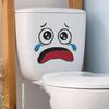 Funny Sad Crying Face Toilet Seat Sticker Bathroom Decor Expressive Removable Waterproof Decal