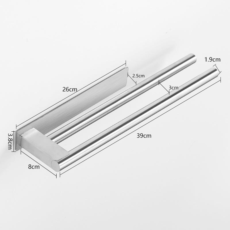 Bathroom Towel Racks No Drill Double Adhesive Towel Bar Stainless Steel Matte Black Towel Holder for Bathroom Kitchen