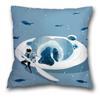 Creative Spaceman Astronaut Pillowcase Blue Green Cushion Cover Sofa Office Seat    Ornament Home Decoration