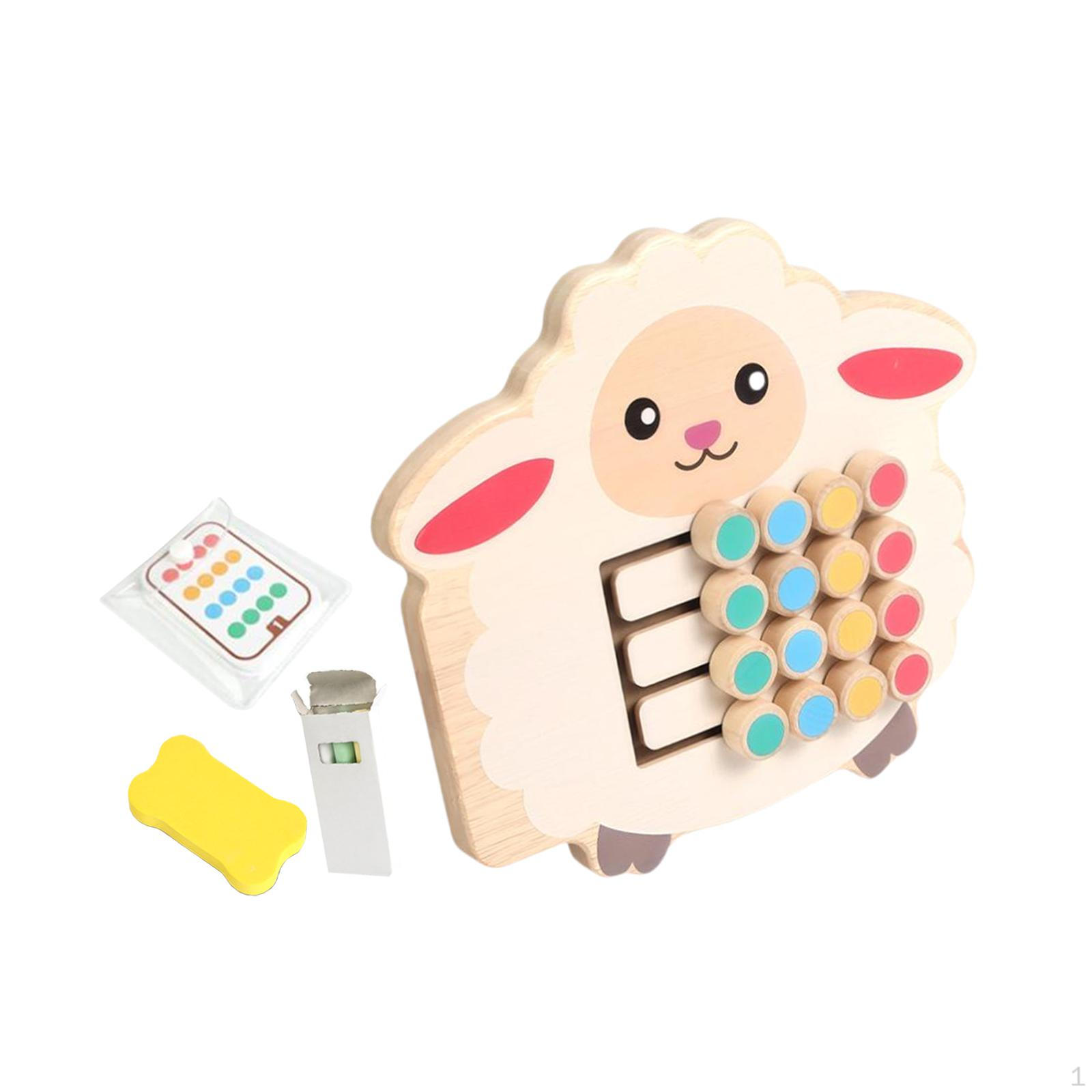 

A Board Game to Match Colors And Slide Develop Coordination Fine Motor Skills in Children Sheep