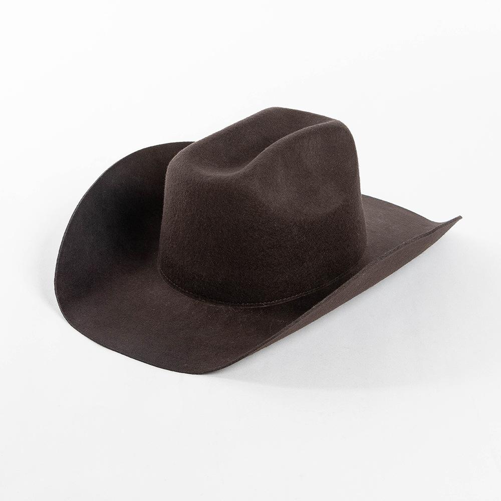 USPOP Chapeau de Cowboy 100% Laine Unisexe Chapeau Feutre à Large Bord Couleur Unie Style Fedora Classique Plusieurs Tailles S–XL Automne Hiver