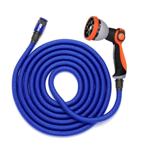 Kenrai Hardware Extendable Garden Hose, Extends 3 Times Its Length, for Car Washing, Watering, Gardens, Balconies, Gardening, Flower Beds, and General