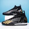 Gradual change sole high top AG football shoes fly knitting seamless craft youth football training shoes