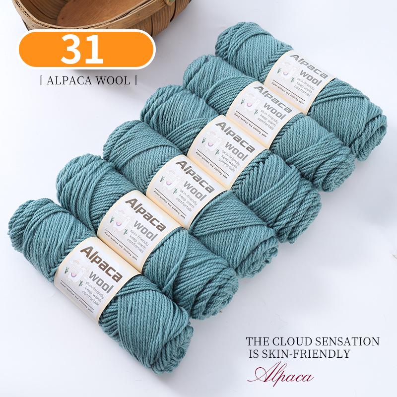 Alpaca Wool Medium Thick Yarn Ball for Hand-Knitted Cardigans, DIY Scarves, and Sweaters