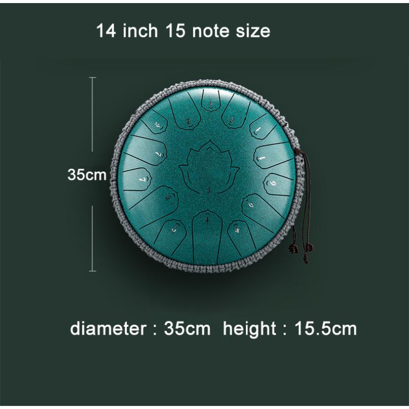Musical Drum Steel Tongue Drum 13 14 Inch 15 Note C Hollow Drum Percussion Instrument
