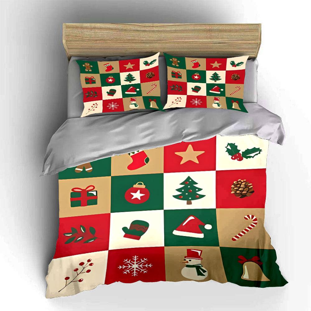 Festive Holiday Decoration Set Kid'S And Adults' Bedroom Decor, Exquisite Three-Piece Bedding Set Gift