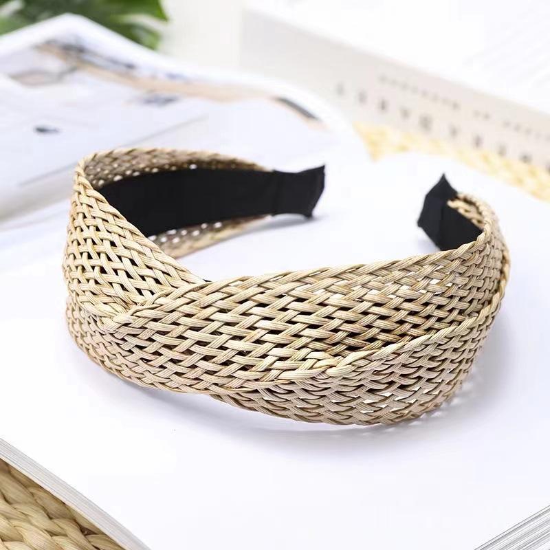Headbands Weaving Grass Cross Knot Womens Solid Color Hair Accessories
