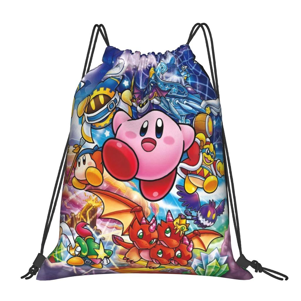 Custom K-Kirbys Drawstring Backpack Bags Men Women Lightweight Cartoon Gym Sports Sackpack Sacks for Traveling