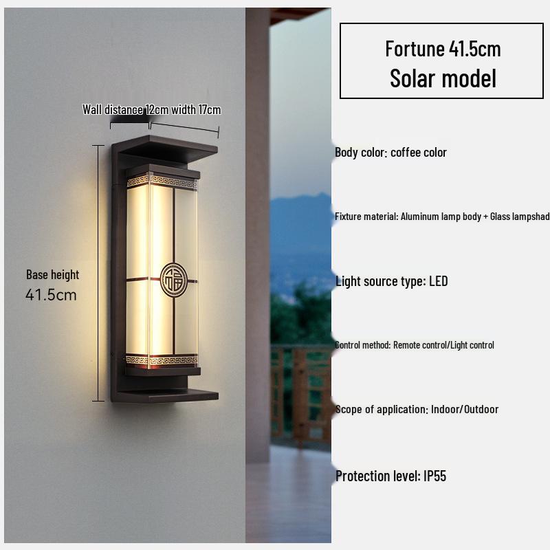 Solar Italian-Style Courtyard Wall Light – Waterproof, No Wiring Needed