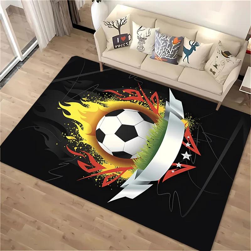 Ball Sports Themed Carpet Cartoon Soccer Floor Mat for Kids Bedroom Decor Football Large Area Rugs Home Living Room Hallway Rug