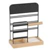 Convenient and Stylish Wood Storage Shelves Stylish Metal Jewelry Display Stand for Earrings Bracelets and Necklaces