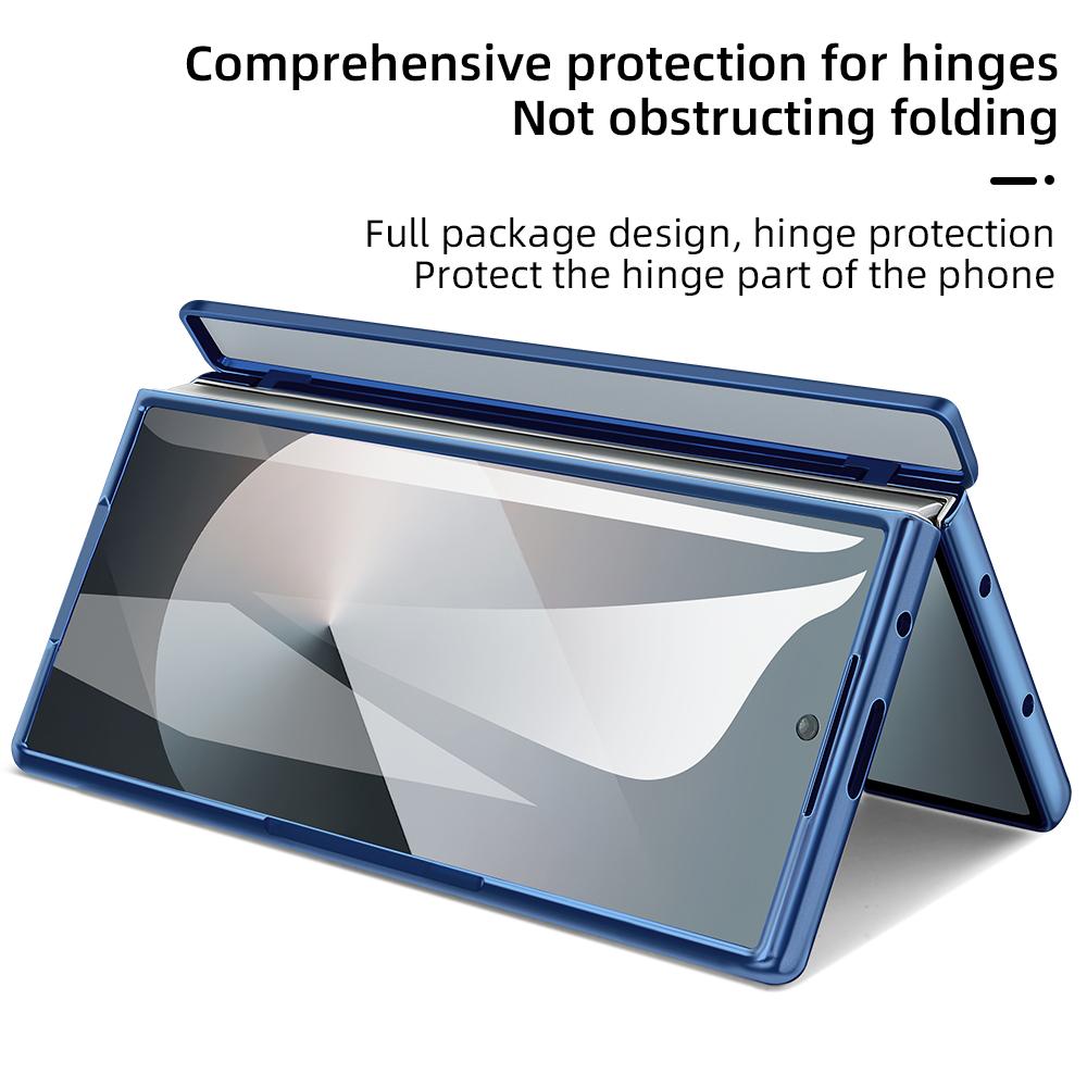 Suitable for Galaxy Z Fold 7/6/5/4 Phone Case WIth Touch Pen&Pen Slot, Full Protector Magnetic Hinge Cover with Glass Film