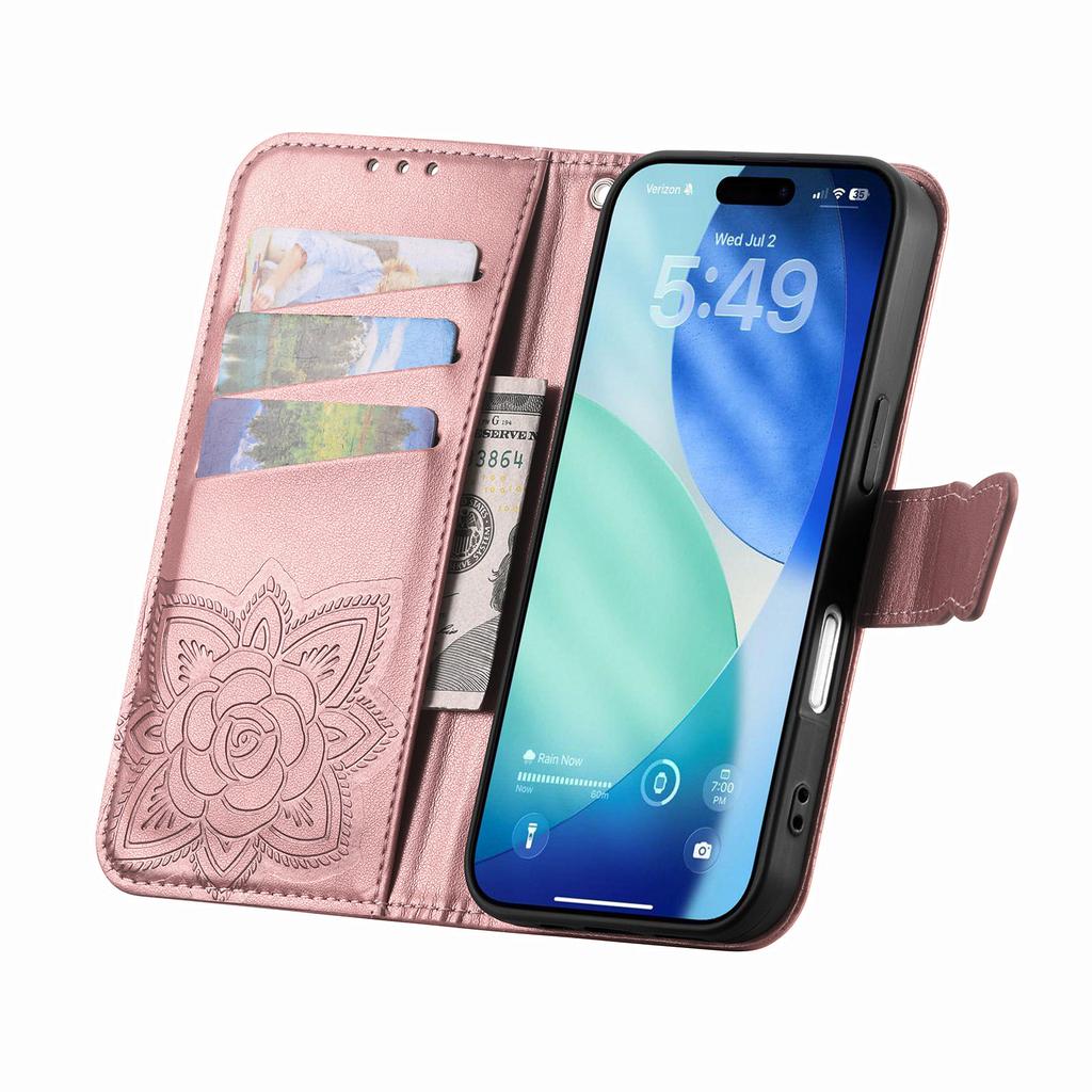 For iPhone 17 Pro Max Case with Strap Butterfly Pattern PU Leather Wallet Phone Cover