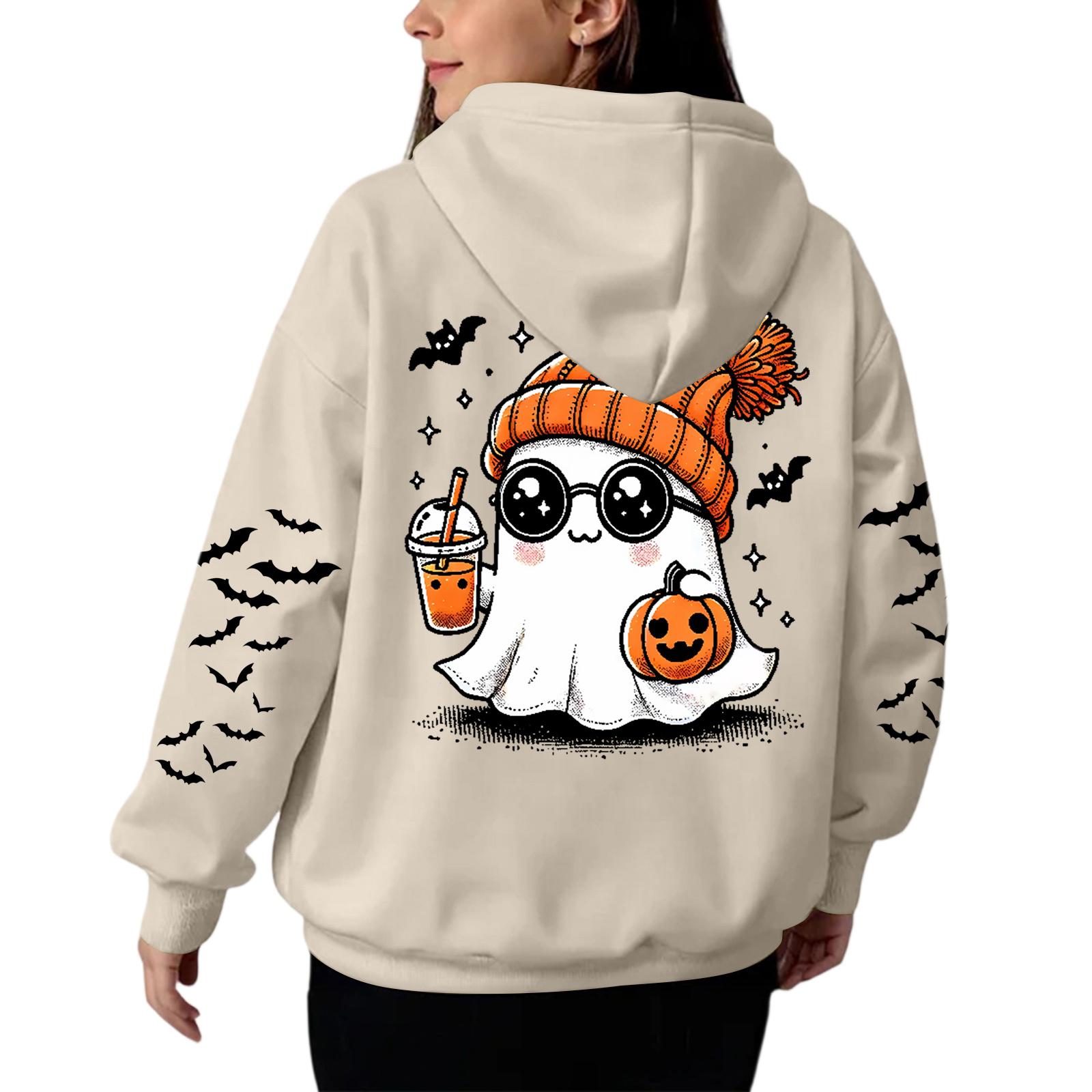 

Women s Hooded Gradient Printed Long Sleeved Sweatshirt Loose Women s Sweatshirt Sweatshirt 110 бежевий