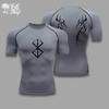 T-shirt de compression Guts berserk anime guts vêtements de sport vêtements de gymnastique animeshirt compresseur ou muscle esthétique salle de sport animewear fo