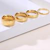 Classic Wedding Ring for Women Smooth Gold Color Stainless Steel Engagement Jewelry 2mm 4mm 6mm 8mm
