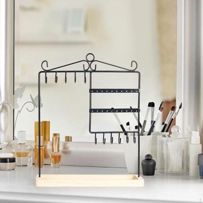 Jewelry Necklace Earring Display Rack Removable Hanger Rectangle Stand for