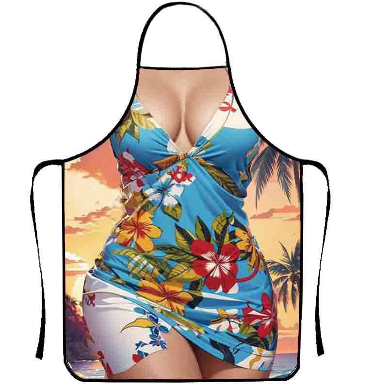 1pc Cooking Apron Funny Kitchen Stain-proof For Women Aprons Man BBQ Cleaning Sexy Women's