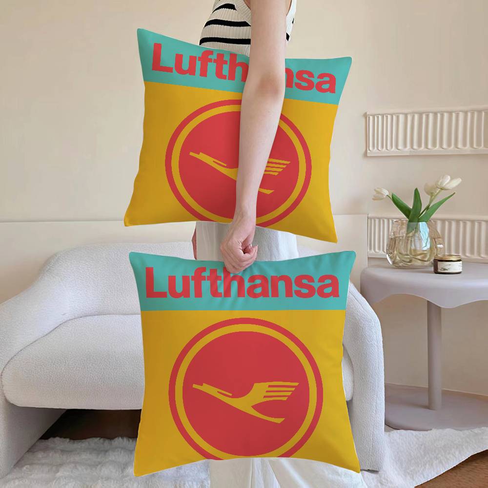 D-Deutsche Lufthansa Kuddfodral Soffa och Vardagsrum Dekorativa Kuddfodral Dammtäta och Kvalstertäta Osynlig Dragkedja