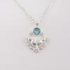 Sky Blue Topaz Gemstone 925 Sterling Silver Jewelry Pendant 1.43" Gift For Mom CP-38-3