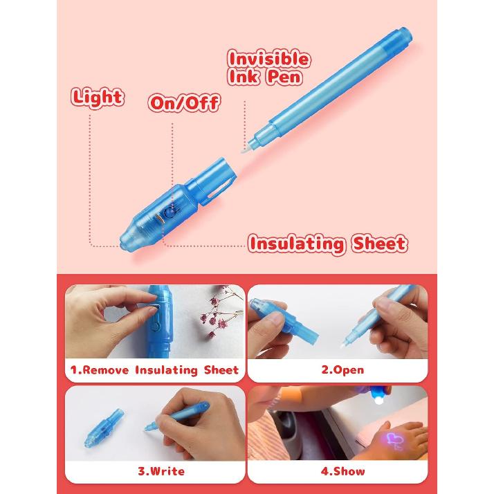 Набор из 28 подарков на День святого Валентина для детей с невидимыми чернилами, шпионская ручка для секретных сообщений, с открытками на День святого Валентина, для Валентиновского класса