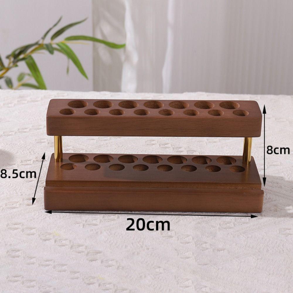 Creative Walnut Pens Holder 9/15 Slots Brush Display Case Toothbrush Holder  Desktop Ornaments