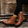 Mode Européenne Américaine Bottines 2024 Automne Hiver Nouveauté Semelle Épaisse Fermeture Éclair Latérale Sens du Design Métallique Couleur Unie Bottes pour Femmes