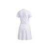 adidas Neo Logo Solid Color Three Stripes Color Block Sports Slim Fit Zipper Breathable Short Sleeve Dress Women Dresses White DZ9283