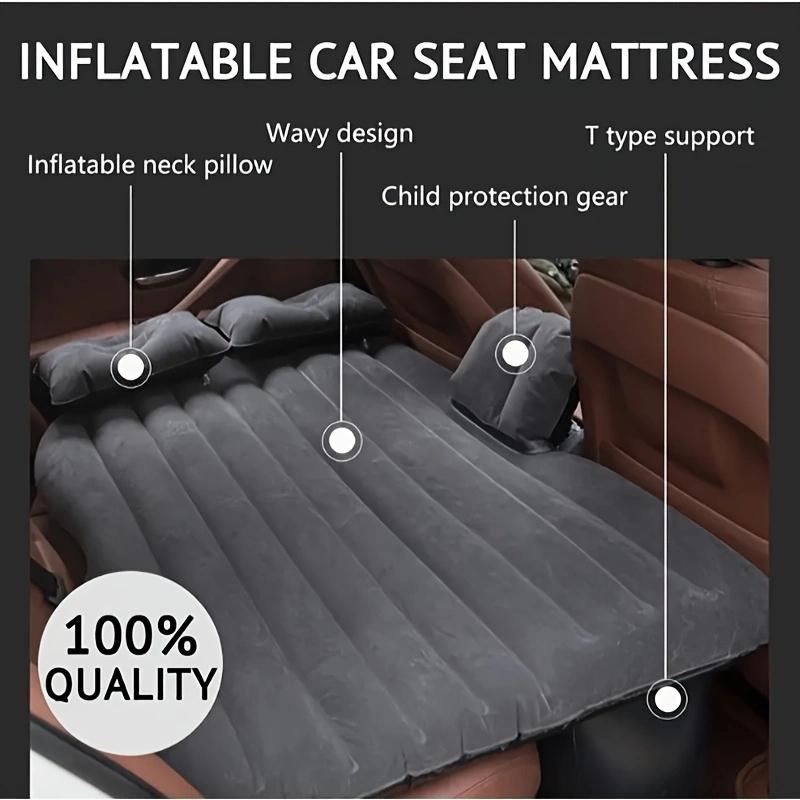 Portable Inflatable Car Bed - Plush Mattress for Rear Seat & Trunk Ideal for Road Trips Camping Outdoor Adventures RV Bedding