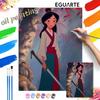 Digital Oil Painting Mulan Warrior Princess Art Handmade Diy Gift Home Decoration