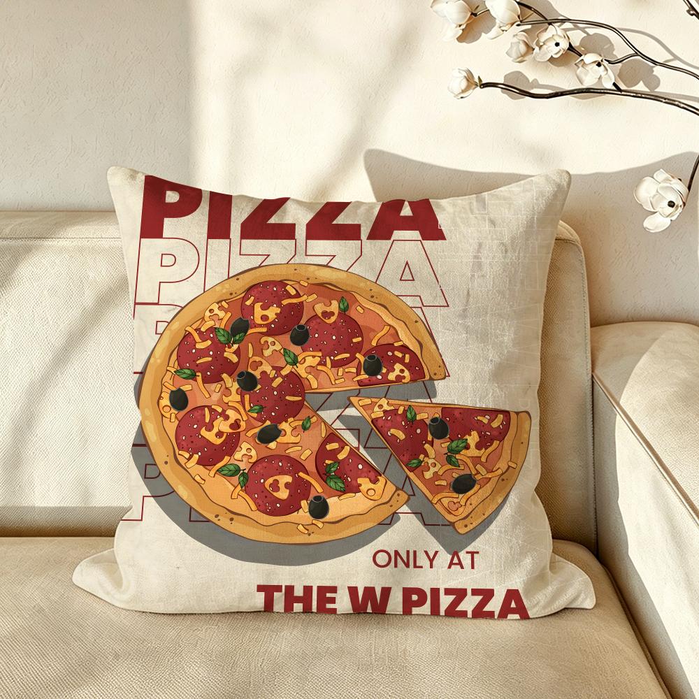 Food PPizzaHHut Cushion Cover Pillow Case Antidustmite Pillowcase Silky Short Plush Sofa Cushion Cover Hot