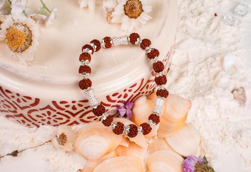 Red Rudraksha Bead Bracelet,  Bold Stylish and Beautiful Bracelet, Polished Gold-Tone Beaded Bracelet, Perfect Gift Ideas