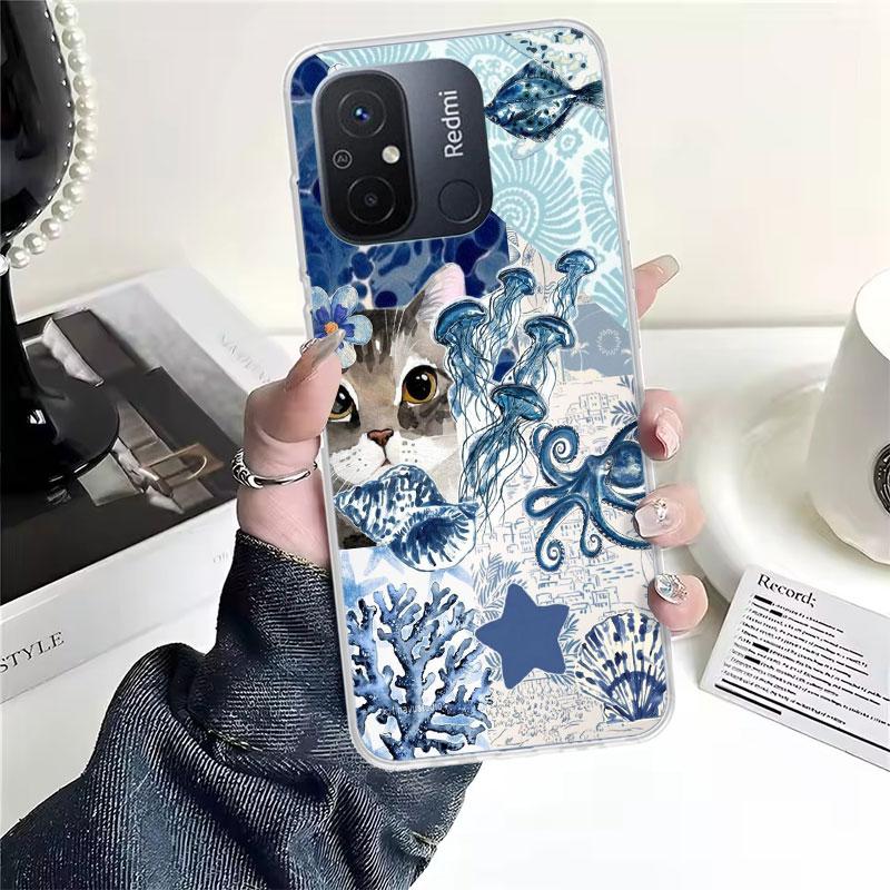 Ocean Starfish Sea Turtle Shark For Xiaomi Redmi 13C 13 12C 12 14C Phone Case 10 10A 10C 9 9A 9C 9T 8A 8 7A 7 6A 6 Pro K70 K60 K