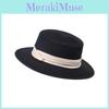 Stylish French Flat Top Straw Hat With Uv Shield For Vacation And Outdoor Leisure