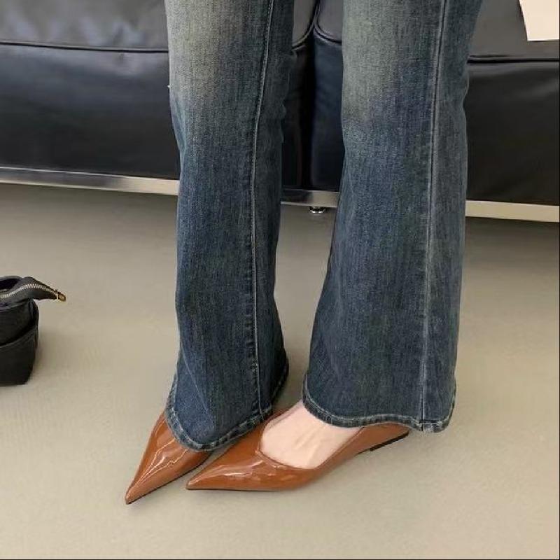 Vielseitige Damen-Lackleder-Weichsohlen-Single-Schuhe Frühjahrs-Spitzschuh