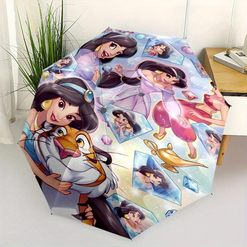 

Aladdin Princess Jasmine Automatic Opening and Closing Umbrella, Lightweight 3-Fold, With Cute Cartoon Characters, Suitable for Home, Outdoo
