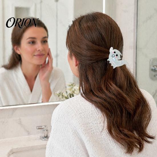 Smiling Face Hair Clip Halloween Claw, Cute Ghost Gripper, Firm Grip with Shimmer Gripper for Medium Long Hair, Comfortable Stylish Accessories Women