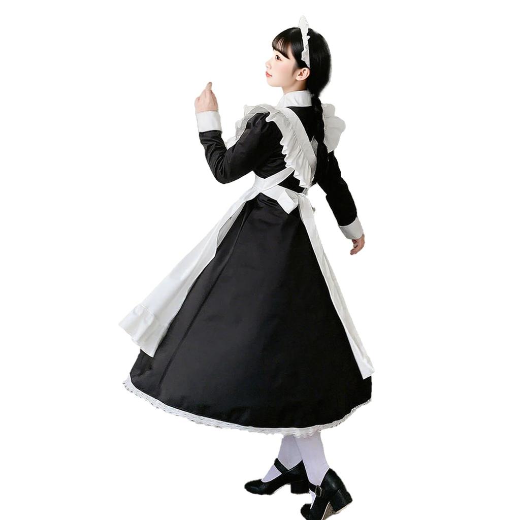 GEAHOL Klassisk Lang Stuepike Britisk Kort Cosplay Gotisk Djevel Skole Kulturell Stuepike Foto Kafé Uniform Størrelse Antrekk, Stil, Ermer, 4-delt Sett,