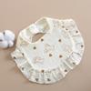 Korean Style Baby Bib: 6-Layer Pure Cotton Gauze with Lace, Cute, Soft & Absorbent
