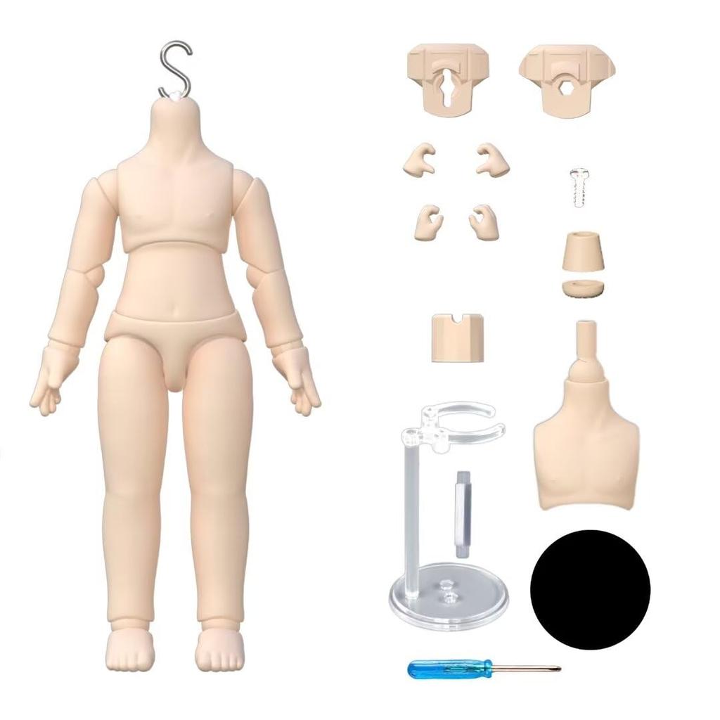 YMY OB11 Puppenkörper, normale Größe, GSC BJD Puppenkörper, Gelenk, bewegliches Puppenmodell, Actionfigur, Neujahrs- und Geburtstagsgeschenk für Jungen und Mädchen, 10,8 cm (Milchig weiß)