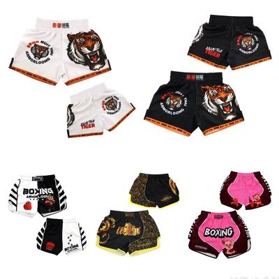 Tijger Muay Thai Shorts Afdrukken MMA Shorts Heren Dames Kinderen Ademende vechtbroek Sanda BJJ Bokstraining Kickboksbroek