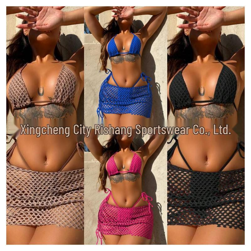 

European and American Women s Sexy Three-Piece Split Bikini Swimsuit Set Extra Large