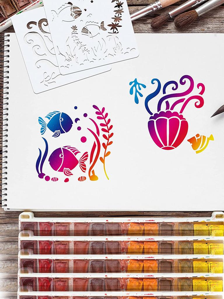 20pcs Drawing Stencils Set Plastic Drawing Painting Stencil Templates for DIY Crafts School Art Projects