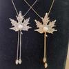 European Women's Versatile Long Sweater Necklace with Tassel Pendants & Snake Chain